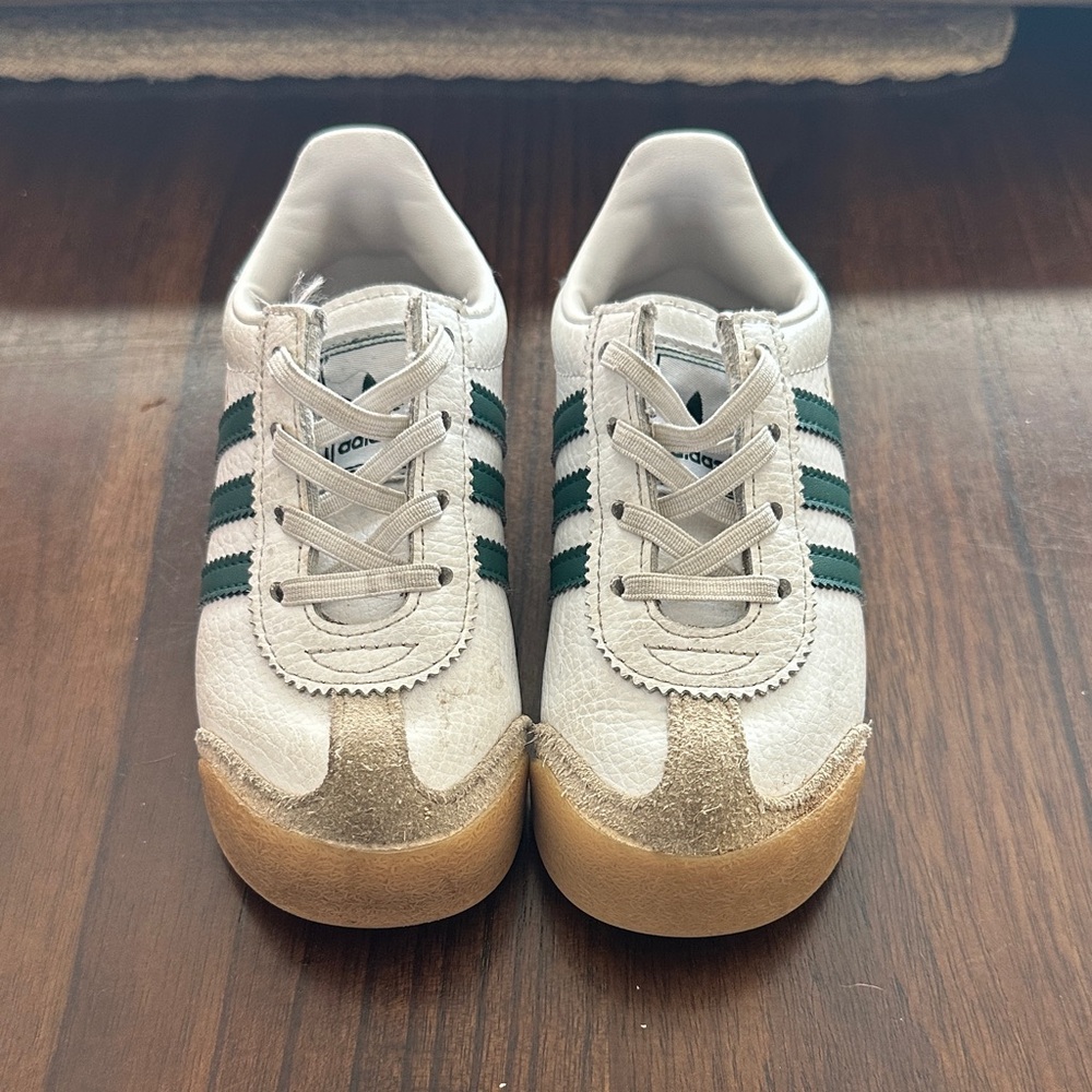Adidas Samoa White and Dark Green Shoes - Picture 2 of 6